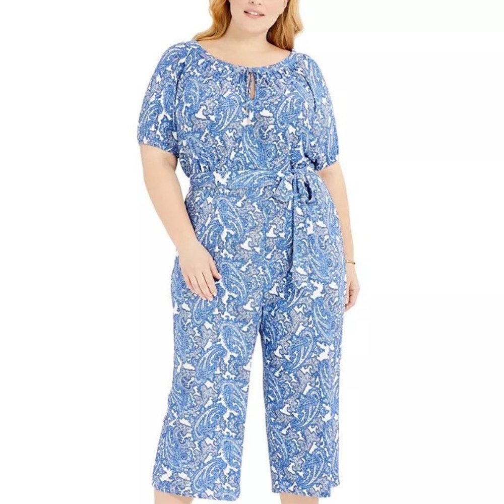 MICHAEL Michael Kors Blue Paisley Jumpsuit